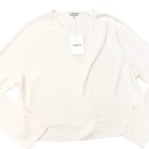 Lafayette 148 Cloud White Cropped Cardigan Sweater WWBM5R-KV52 NWT $598 Size 1X - Picture 2 of 10